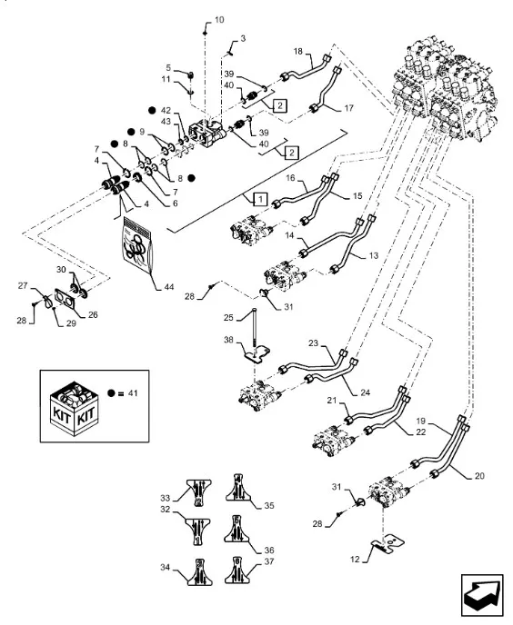 345193A1 - Набор упл. (8шт.) секции БРС гидрораспр. TG T8./Mg., TJT9./St.